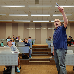 Students in lecture hall being taught